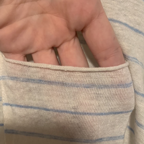 2/$14 💀| MNG | Men’s Short Sleeve T-Shirt | White with Blue Horizontal Lines - Picture 4 of 6